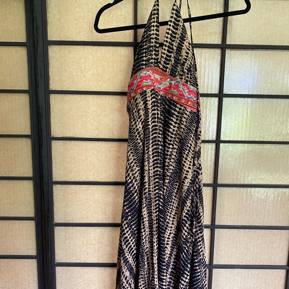 YIREH EMBROIDERED STRAP WILD MAXI DRESS